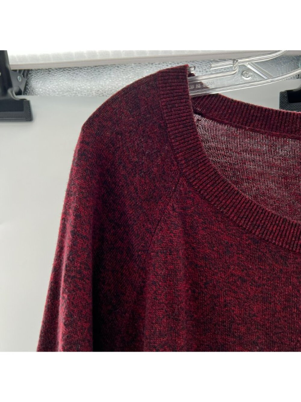 Express Women's Lightweight Sweater 3/4 Sleeve Maroon/Black Size Small - Picture 4 of 9